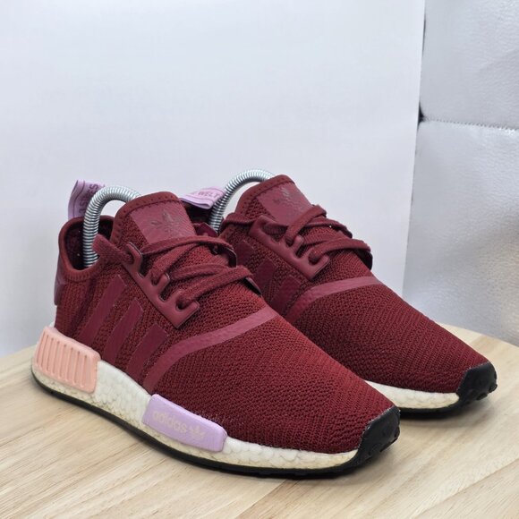 Adidas NMD R1 Women's 6.5 Burgundy B37646 Athletic Running Sneakers - Picture 5 of 9